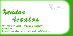 nandor aszalos business card